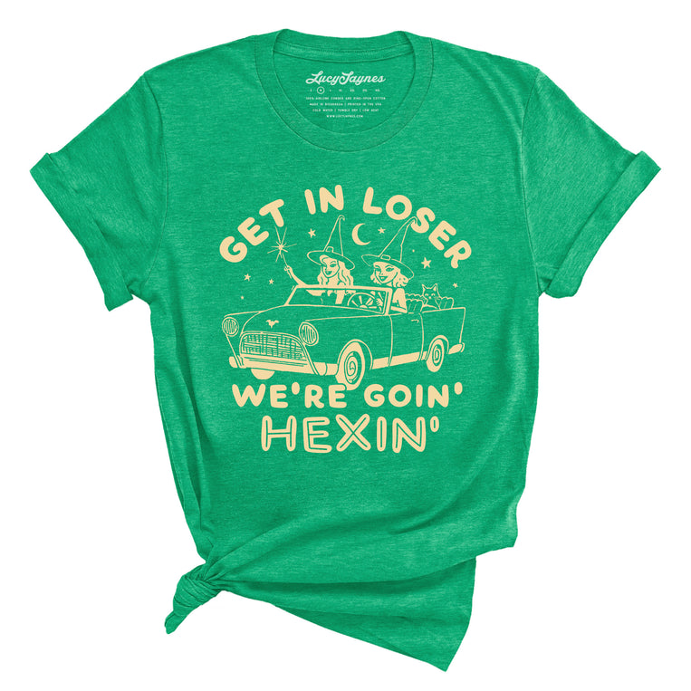 Get In Loser We're Goin' Hexin' Graphic Tee - Heather Kelly