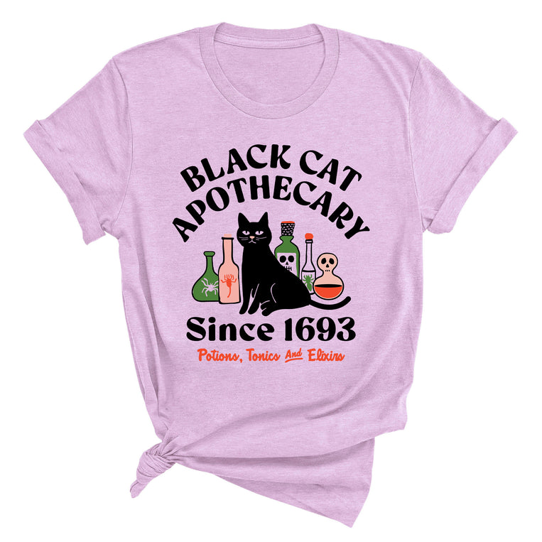 Black Cat Apothecary Graphic Tee - Heather Prism Lilac
