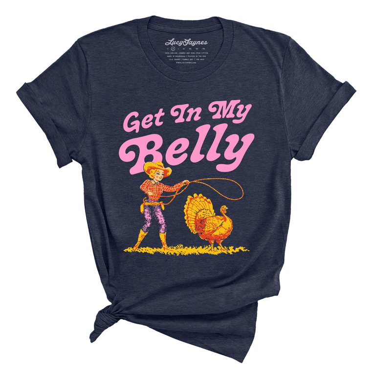 Get In My Belly Graphic Tee - Heather Midnight Navy