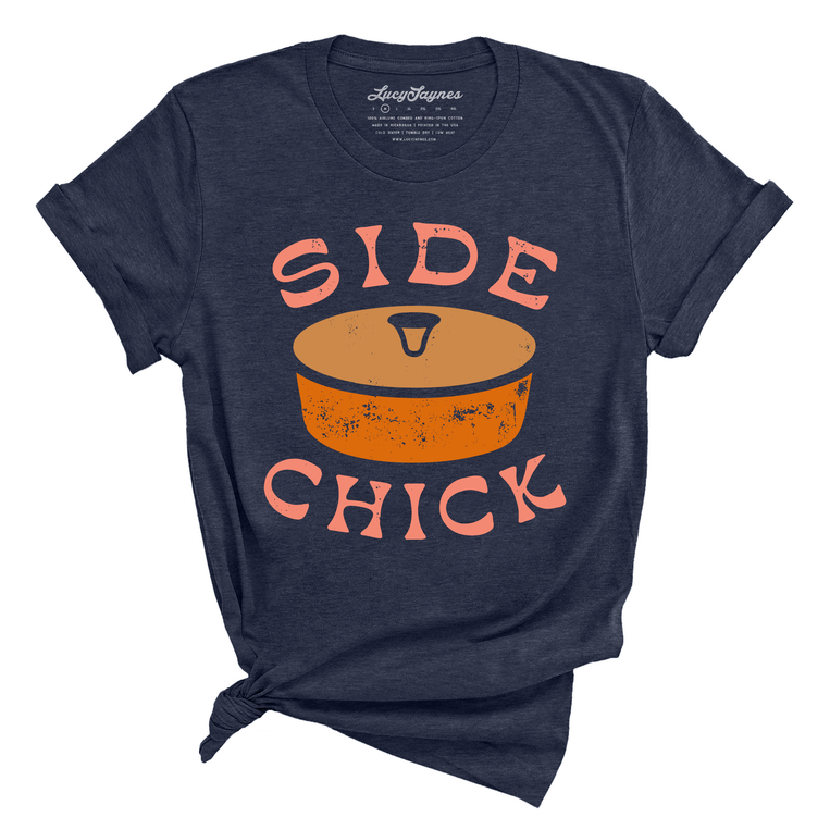 Side Chick Graphic Tee - Heather Midnight Navy