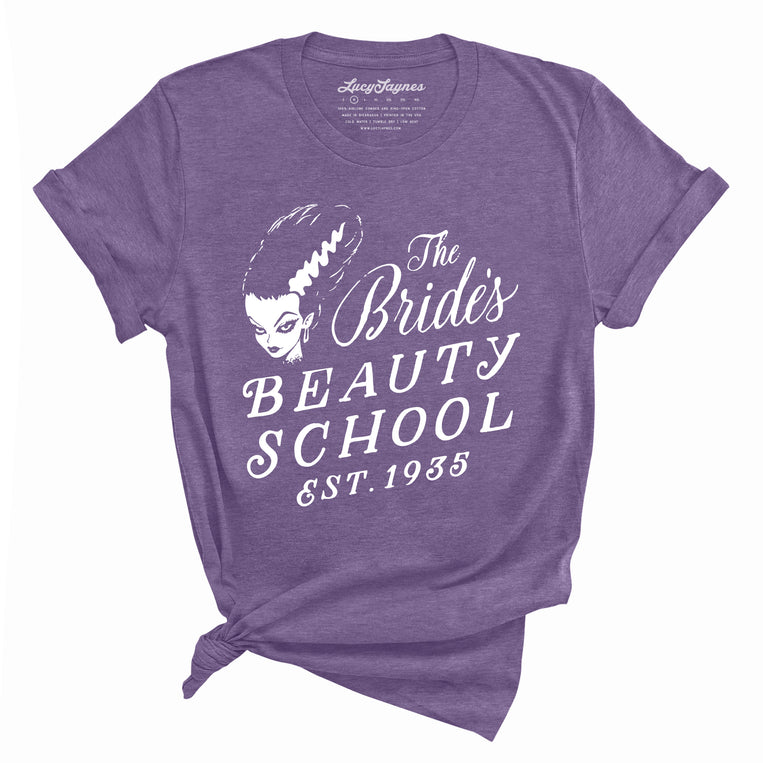 The Bride's Beauty School Graphic Tee - Heather Team Purple