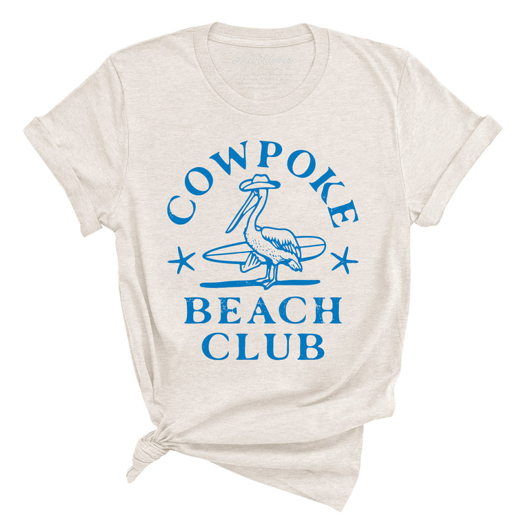 Cowpoke Beach Club Graphic Tee - Heather Dust