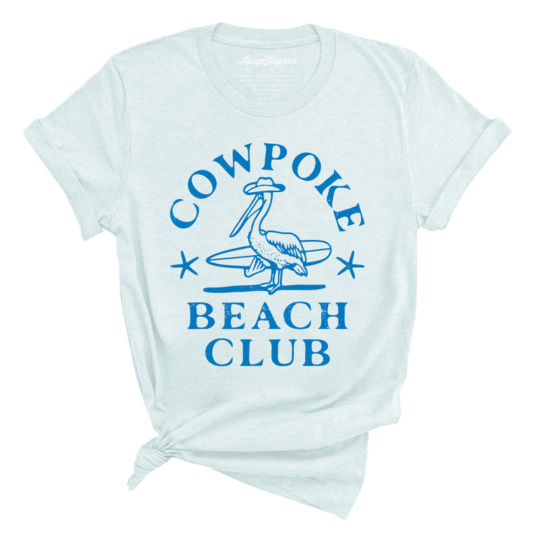 Cowpoke Beach Club Graphic Tee - Heather Ice Blue