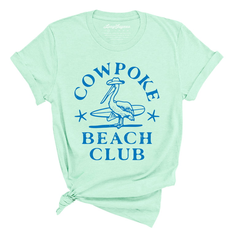 Cowpoke Beach Club Graphic Tee - Heather Mint