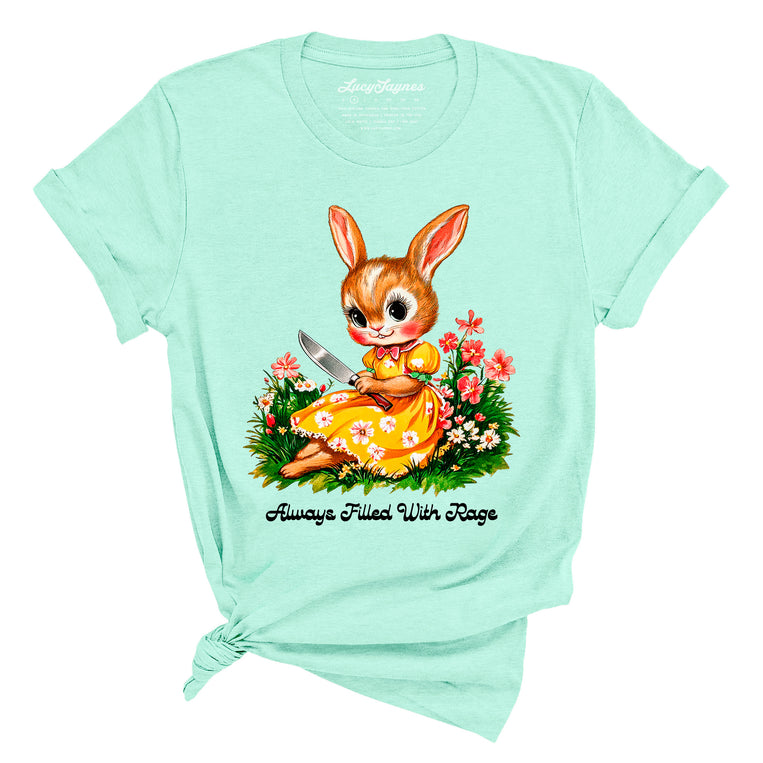 Always Filled With Rage Graphic Tee - Heather Mint