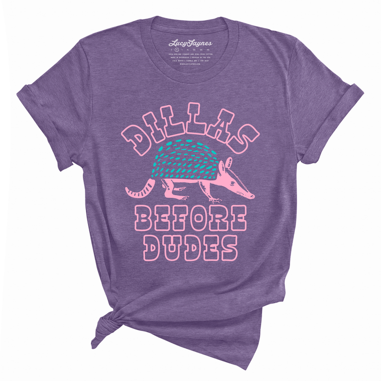 Dillas Before Dudes Graphic Tee - Heather Purple