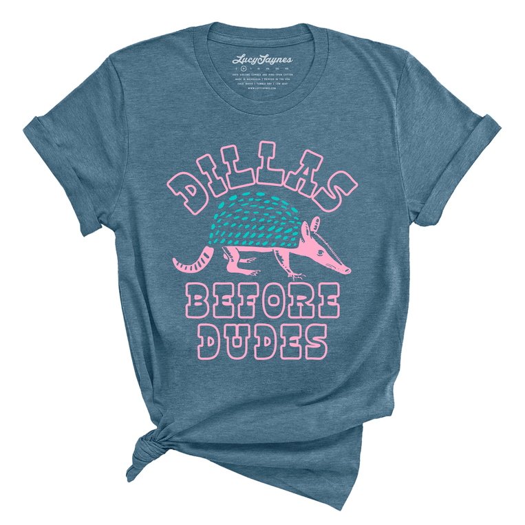 Dillas Before Dudes Graphic Tee - Heather Deep Teal