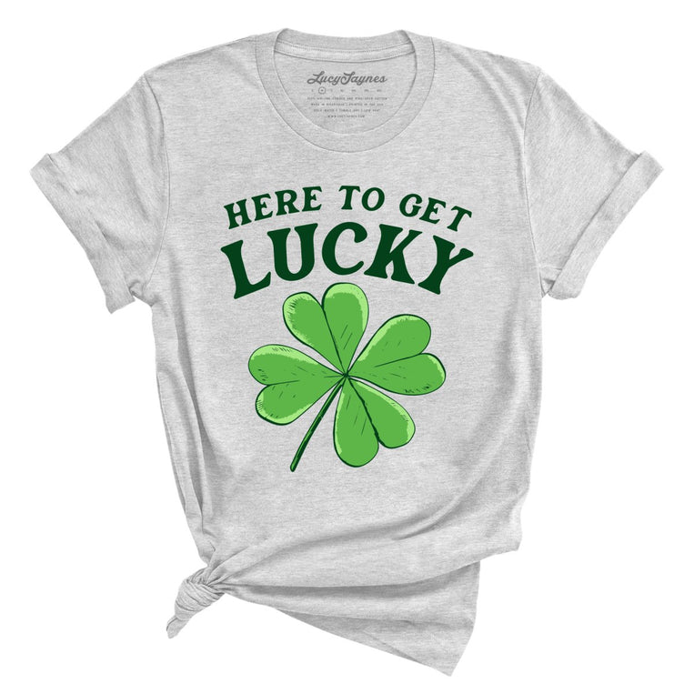 Here To Get Lucky Graphic Tee - Athletic Heather