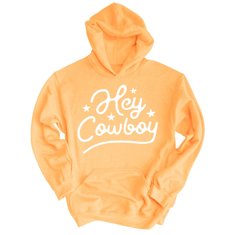 Hey Cowboy Graphic Hoodie - Peach