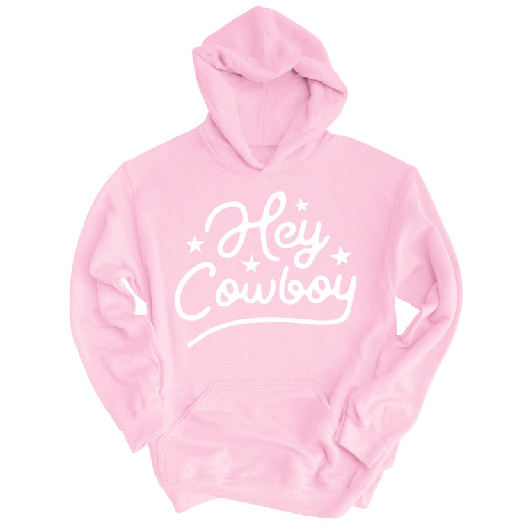 Hey Cowboy Graphic Hoodie - Light Pink