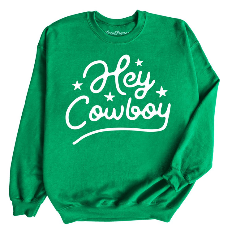 Hey Cowboy Graphic Sweatshirt - Irish Green