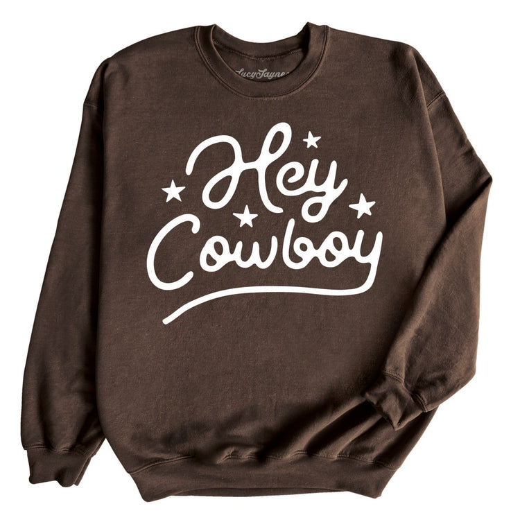 Hey Cowboy Graphic Sweatshirt - Dark Chocolate