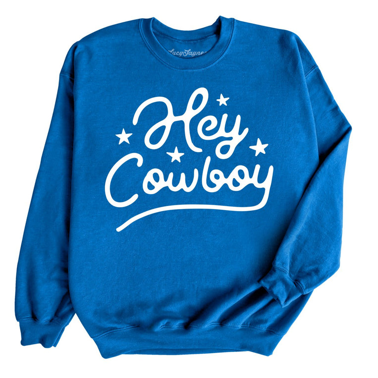 Hey Cowboy Graphic Sweatshirt - Royal