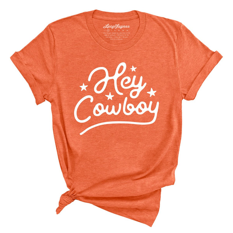 Hey Cowboy Graphic Tee - Heather Orange