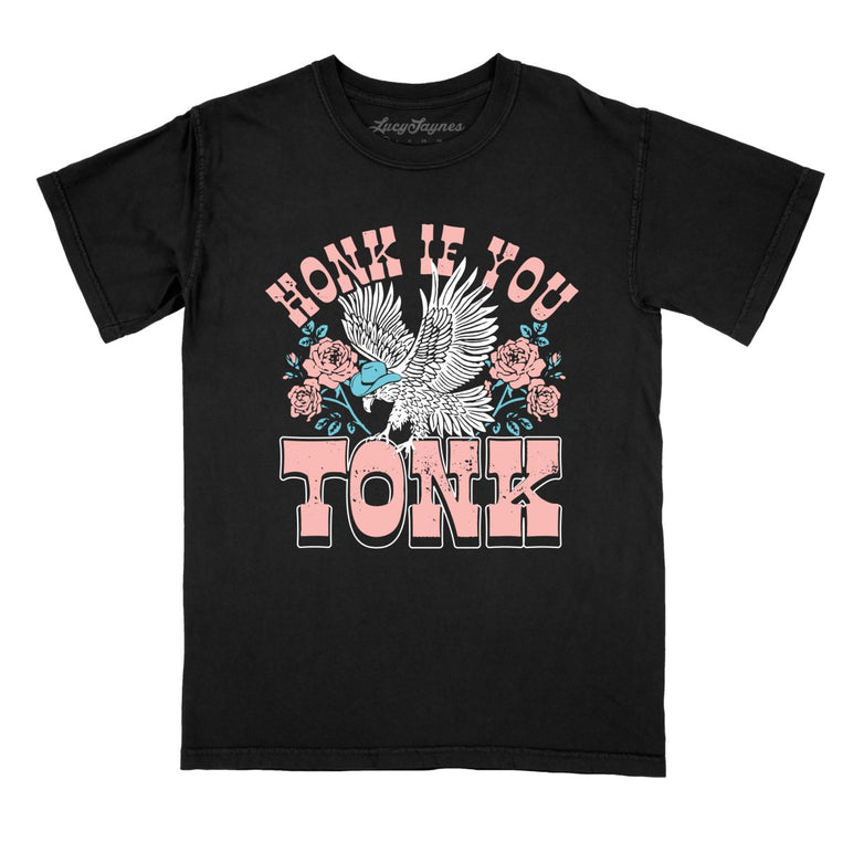 Honk if You Tonk Comfort Colors Graphic Tee - Black