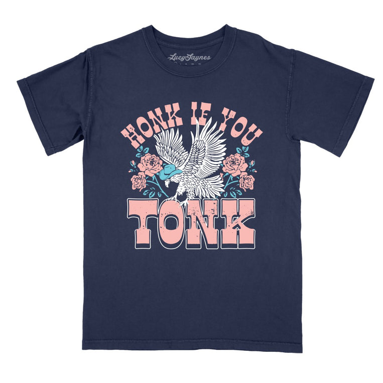 Honk if You Tonk Comfort Colors Graphic Tee - True Navy