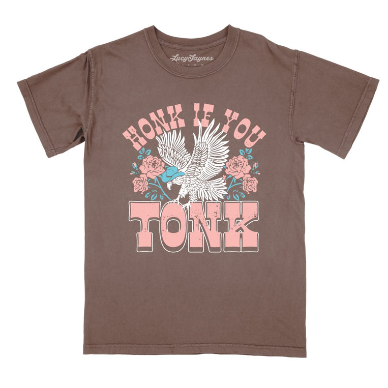 Honk if You Tonk Comfort Colors Graphic Tee - Espresso