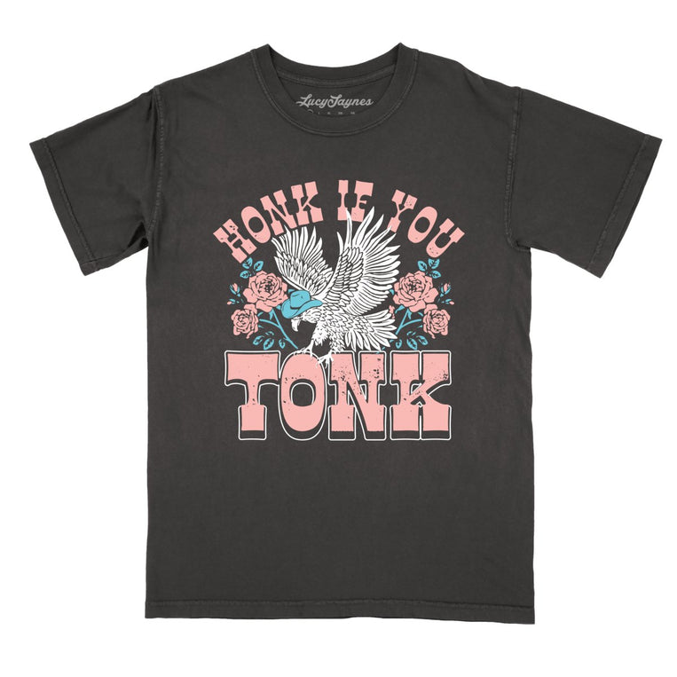 Honk if You Tonk Comfort Colors Graphic Tee - Pepper