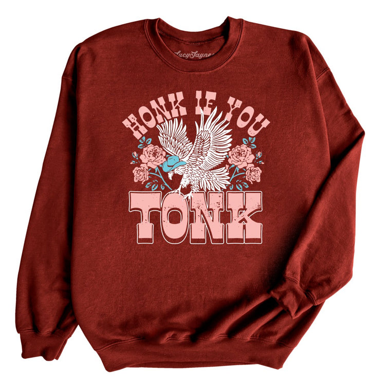 Honk if You Tonk Graphic Sweatshirt - Garnet