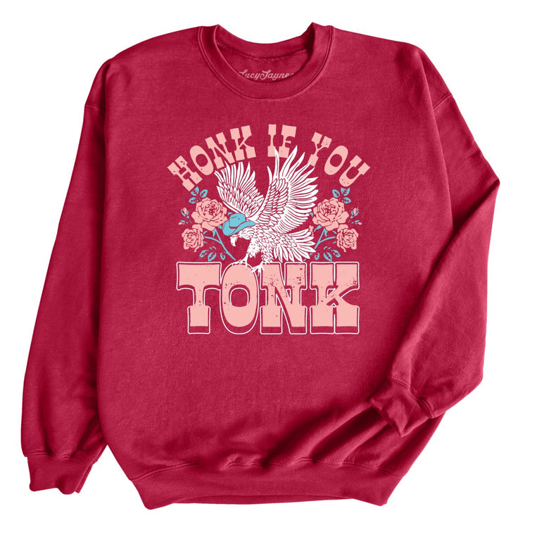Honk if You Tonk Graphic Sweatshirt - Cardinal Red
