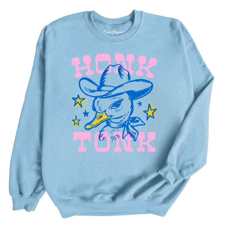 Honk Tonk Graphic Sweatshirt - Light Blue