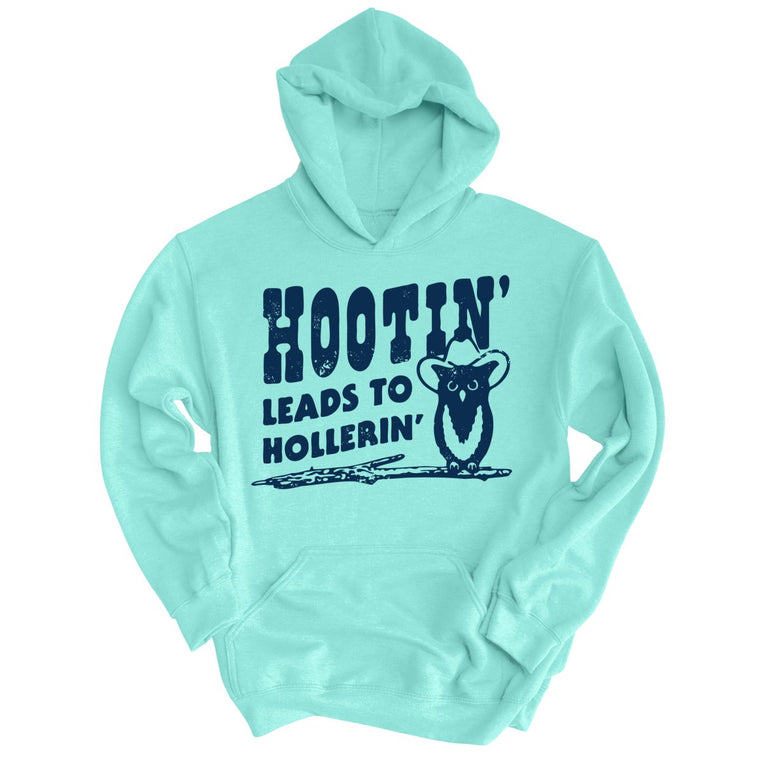 Hootin' Leads to Hollerin' Graphic Hoodie - Mint