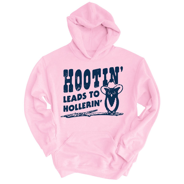 Hootin' Leads to Hollerin' Graphic Hoodie - Light Pink
