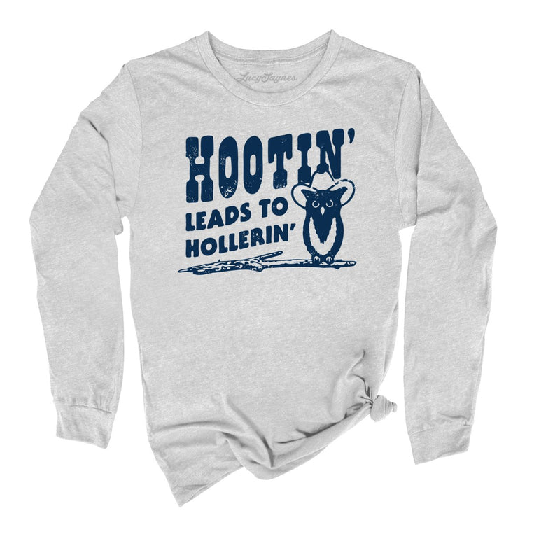 Hootin' Leads to Hollerin' Graphic Long Sleeve Tee - Athletic Heather
