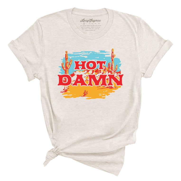 Hot Damn Graphic Tee - Heather Dust