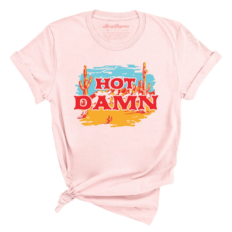Hot Damn Graphic Tee - Soft Pink