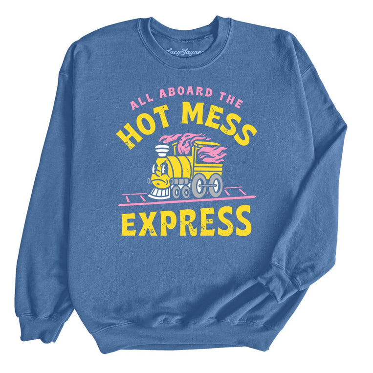 Hot Mess Express Graphic Sweatshirt - Indigo Blue
