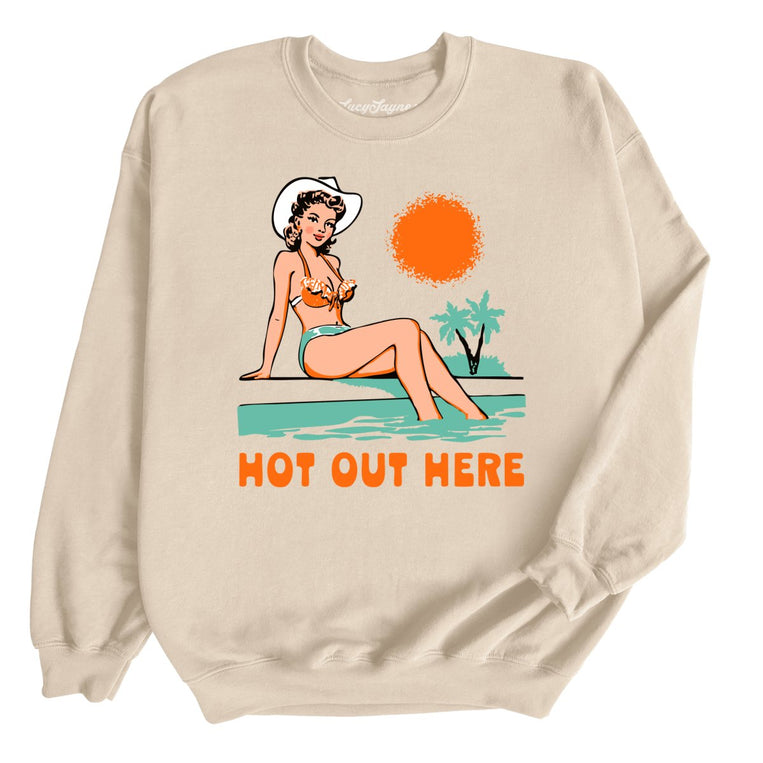 Hot Out Here Graphic Sweatshirt - Sand