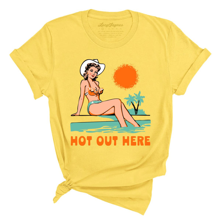 Hot Out Here Graphic Tee - Yellow
