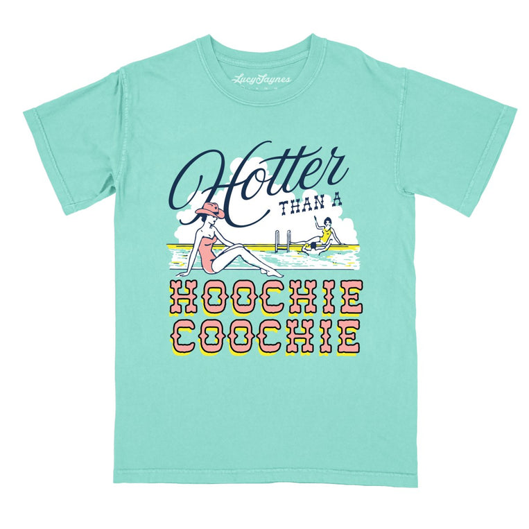 Hotter Than a Hoochie Coochie Comfort Colors Graphic Tee - Chalky Mint