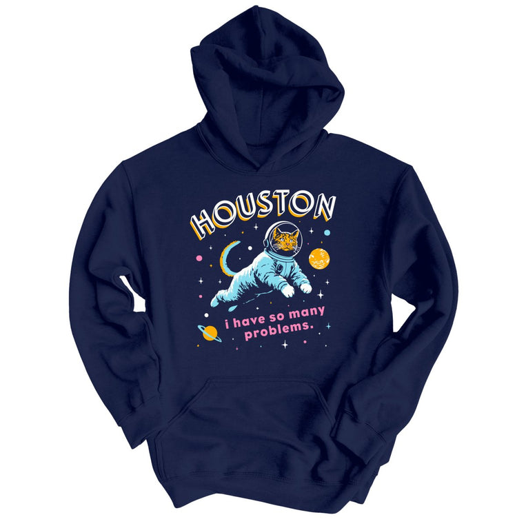 Houston I Have So Many Problems Graphic Hoodie - Navy