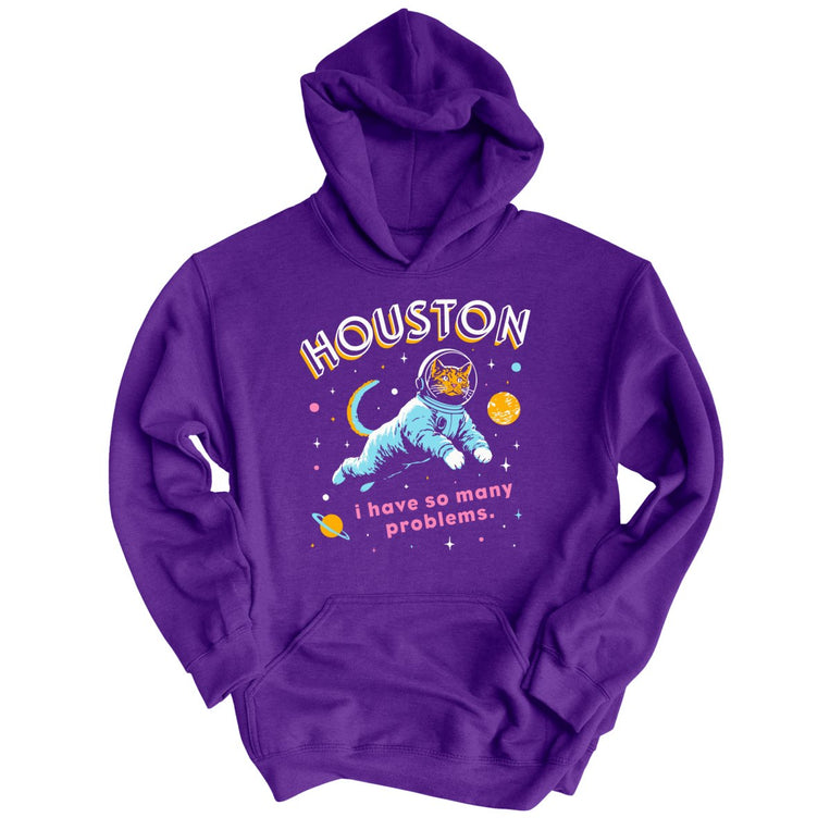 Houston I Have So Many Problems Graphic Hoodie - Purple