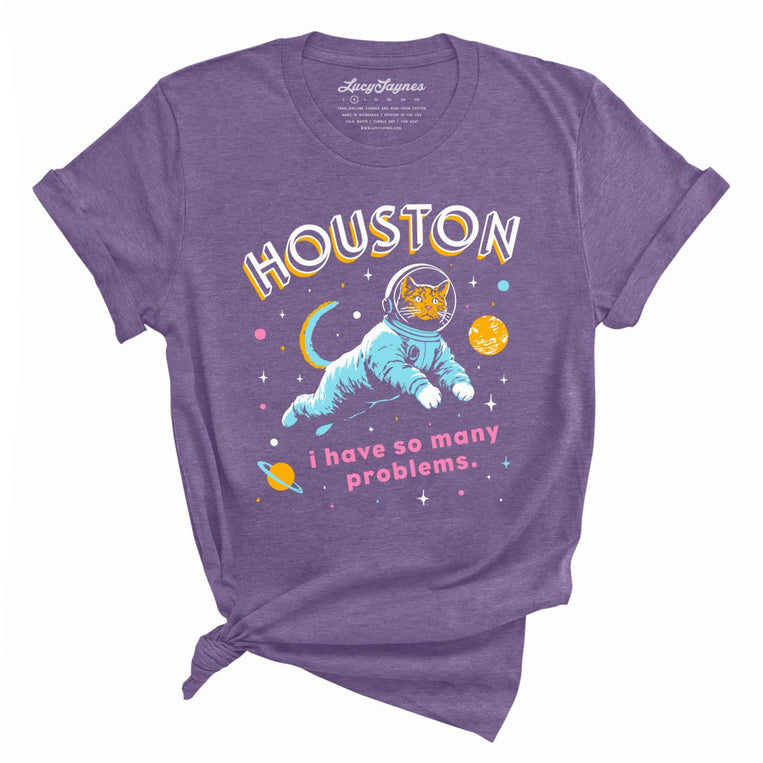 Houston I Have So Many Problems Graphic Tee - Heather Purple