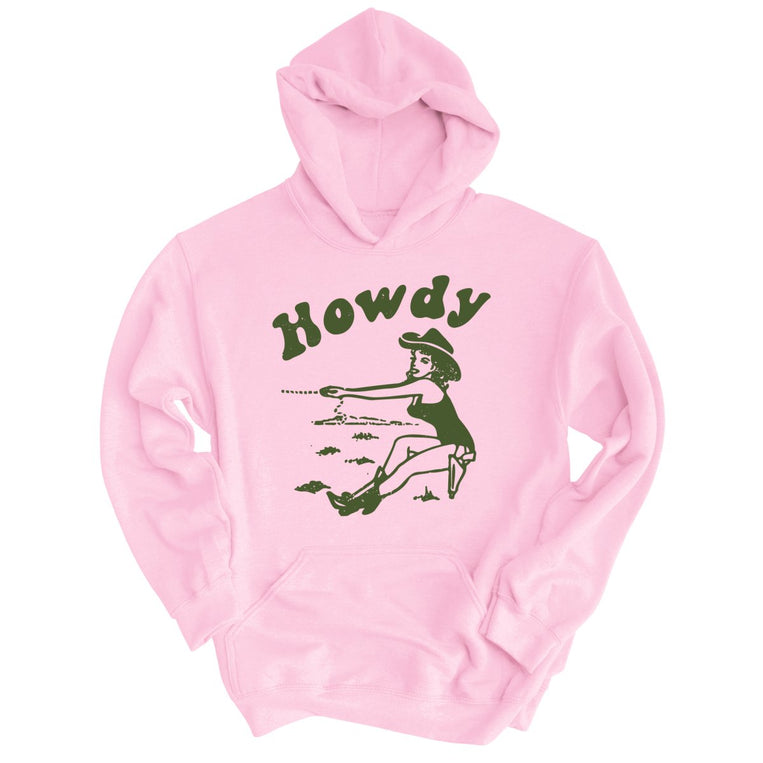 Howdy Cowgirl Graphic Hoodie - Light Pink