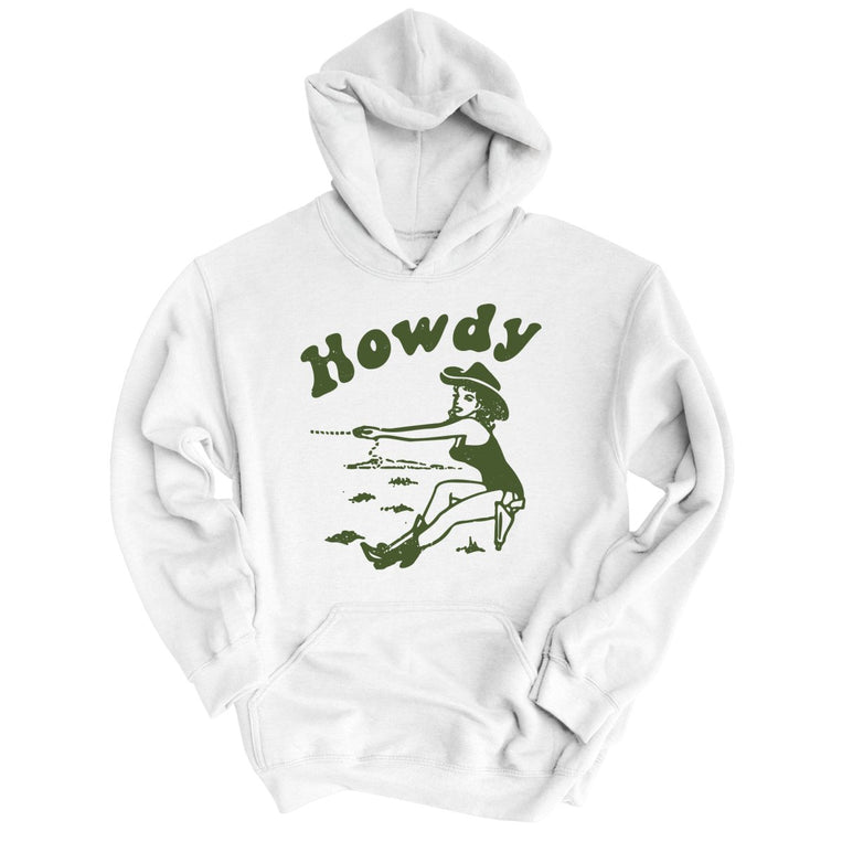 Howdy Cowgirl Graphic Hoodie - White