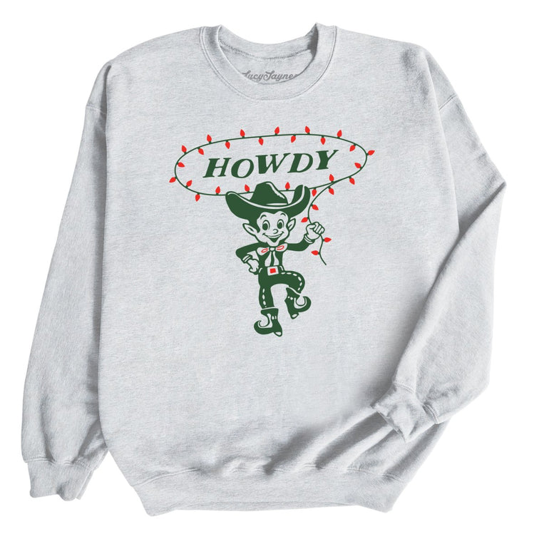 Howdy Elf Graphic Sweatshirt - Ash