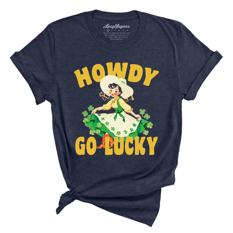 Howdy Go Lucky Graphic Tee - Heather Midnight Navy