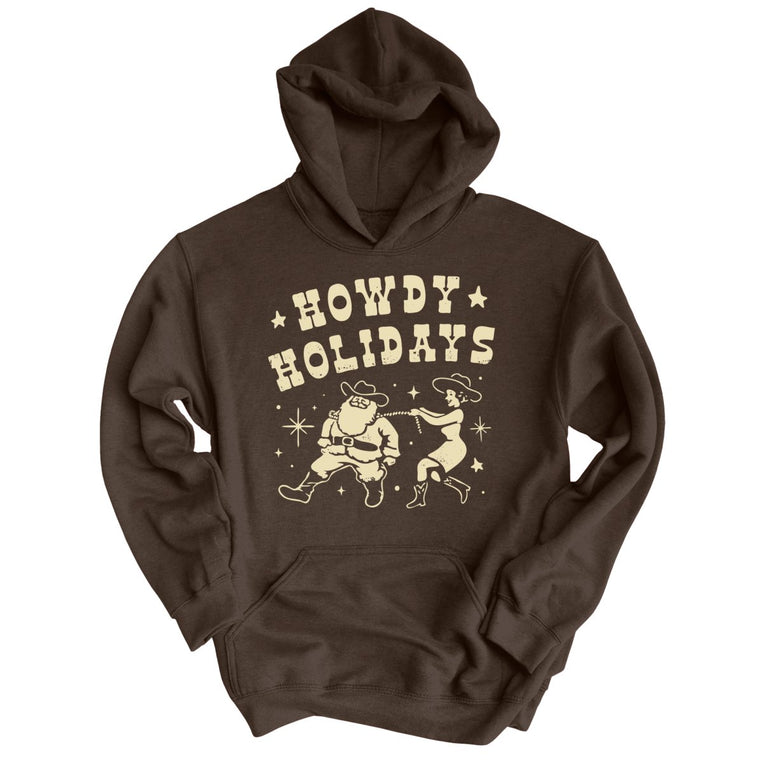 Howdy Holidays Graphic Hoodie - Dark Chocolate