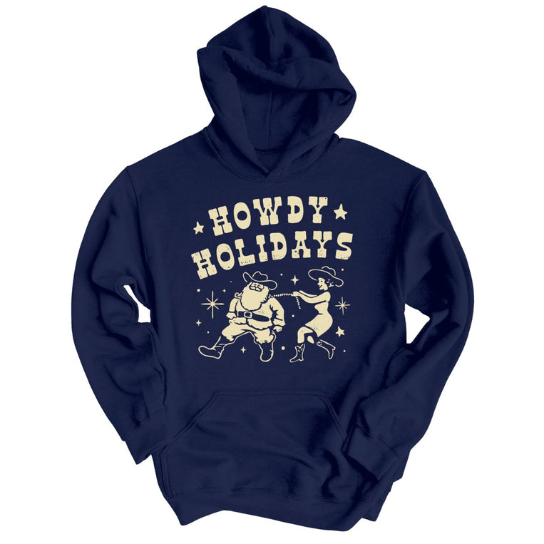 Howdy Holidays Graphic Hoodie - Navy