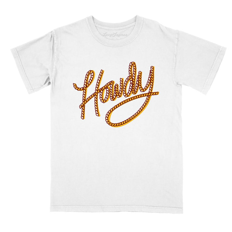 Howdy Rope Comfort Colors Graphic Tee - White
