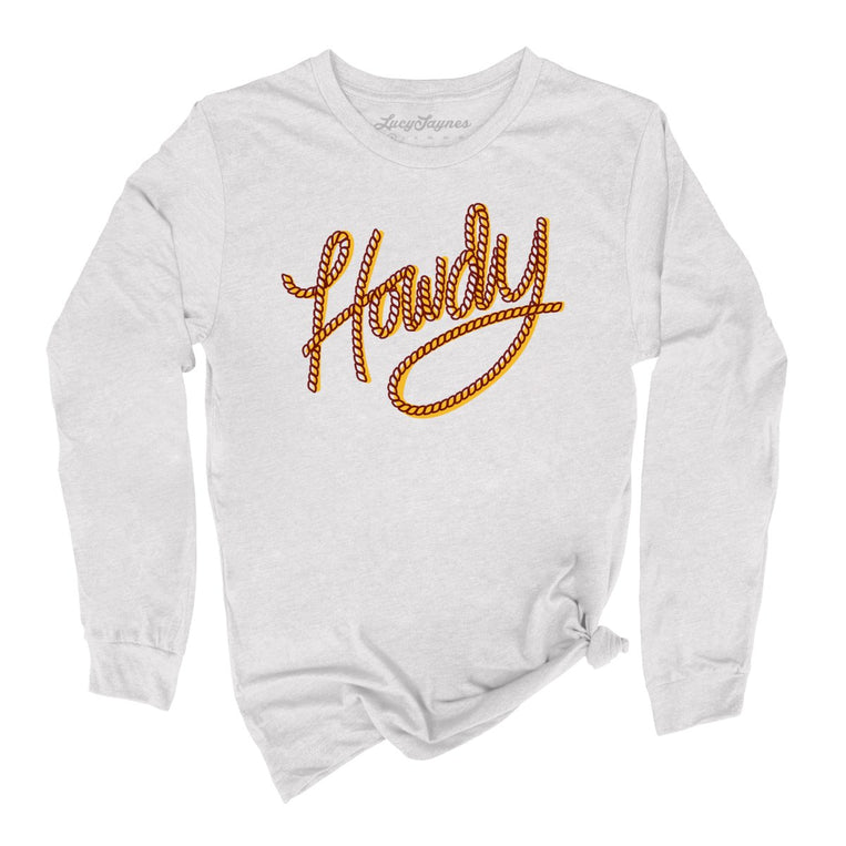Howdy Rope Graphic Long Sleeve Tee - Ash