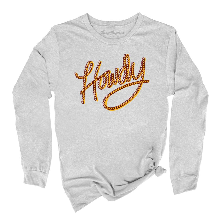 Howdy Rope Graphic Long Sleeve Tee - Athletic Heather