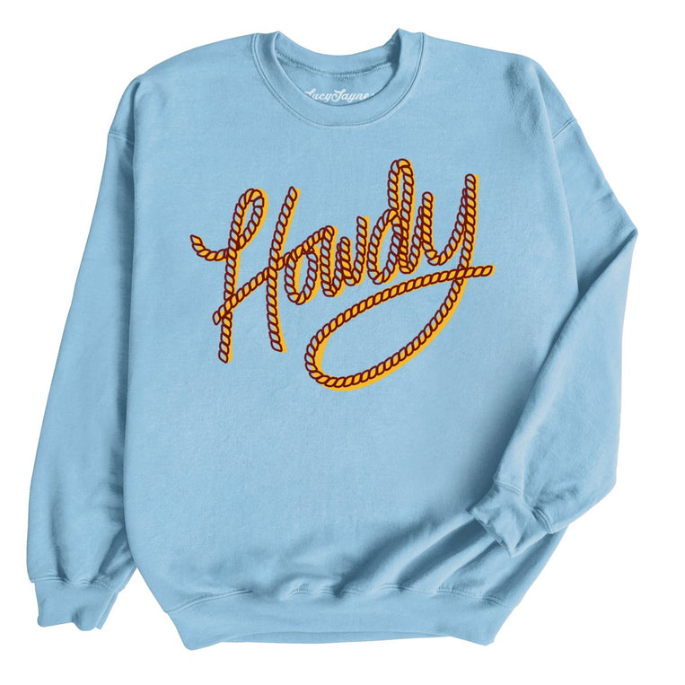 Howdy Rope Graphic Sweatshirt - Light Blue