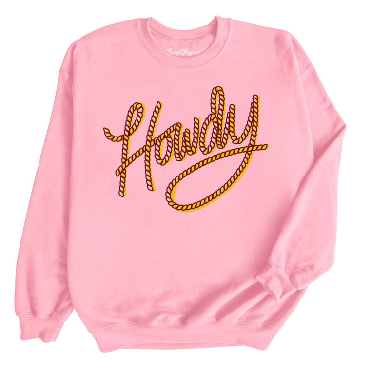 Howdy Rope Graphic Sweatshirt - Light Pink