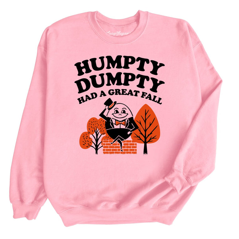 Humpty Dumpty Had A Great Fall Graphic Sweatshirt - Light Pink
