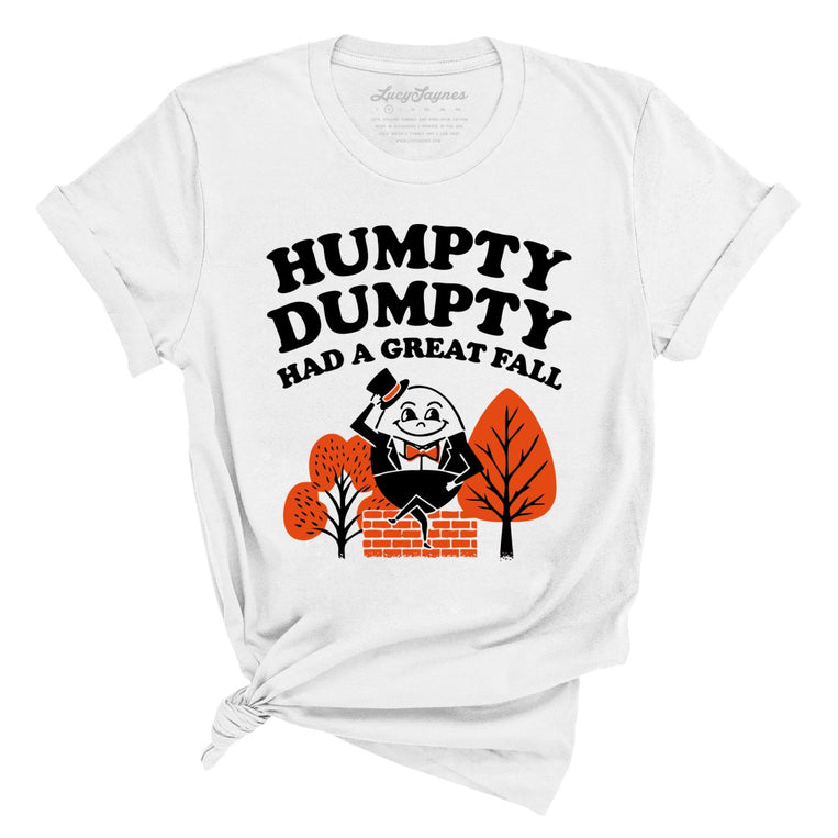 Humpty Dumpty Had A Great Fall Graphic Tee - White